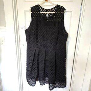 Lane Bryant laser cut black dress classic event women sz 28